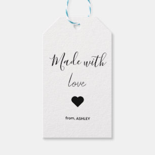 White and Black Minimalistic Thank You Gift Tags