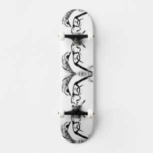 White and Black Mirrored Man HAMbWG Skateboard