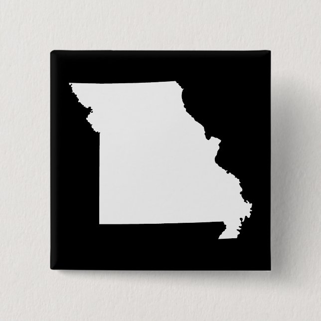 White and Black Missouri 15 Cm Square Badge (Front)