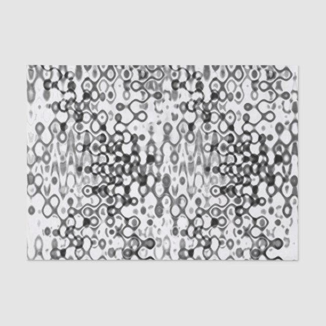 White and Black Modern Abstract Design Tissue Paper (Front)