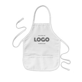 White and Black Modern Business Logo Kids Apron
