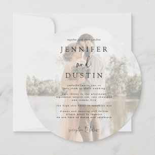 White and Black Modern Elegance Wedding Invitation