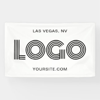 White and Black Modern Large Rectangular Logo Banner