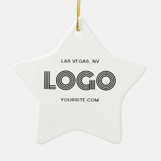White and Black Modern Logo Ceramic Tree Decoration