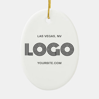 White and Black Modern Logo Ceramic Tree Decoration