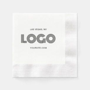 White and Black Modern Logo Napkin