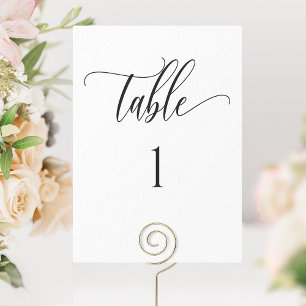 White and Black, Modern Minimalist Table Number