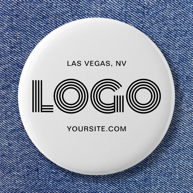 White and Black Modern Rectangular Logo 6 Cm Round Badge (White and Black Modern Rectangular Logo Button)