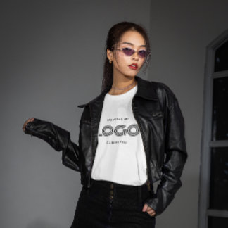 White and Black Modern Rectangular Logo T-Shirt