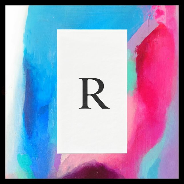 White and Black Monogrammed Minimalist Napkin (Creator Uploaded)