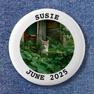 White and Black Name Round Family Photo 6 Cm Round Badge