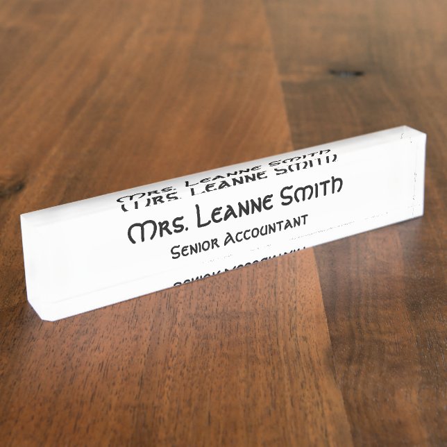 White and Black Nameplate (Side)