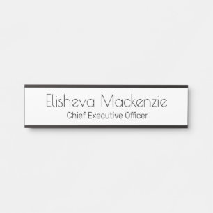 White and Black Office Door Sign Signs  Name Plate