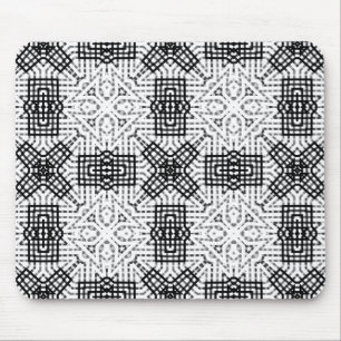 White and black openwork geometric pattern Anna Mouse Mat