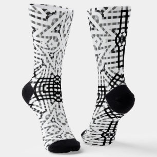 White and black openwork geometric pattern Anna Socks