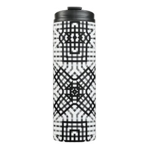White and black openwork geometric pattern Anna Thermal Tumbler