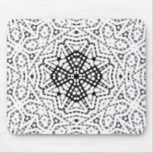 White and black openwork geometric pattern Elsa Mouse Mat