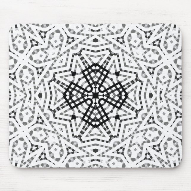 White and black openwork geometric pattern Elsa Mouse Mat (Front)