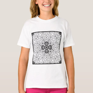 White and black openwork geometric pattern Elsa T-Shirt