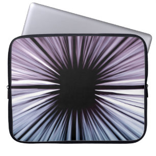 White and black optical illusion illustration laptop sleeve