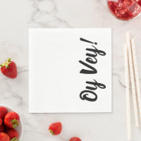 White and Black Oy Vey  Paper Napkins