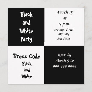 White and Black Party Invitation