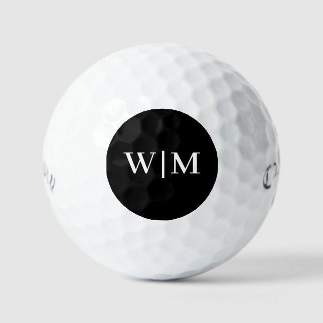 White and Black Personalise  Golf Balls (Front)