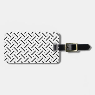 White And Black Plaid Luggage Tag