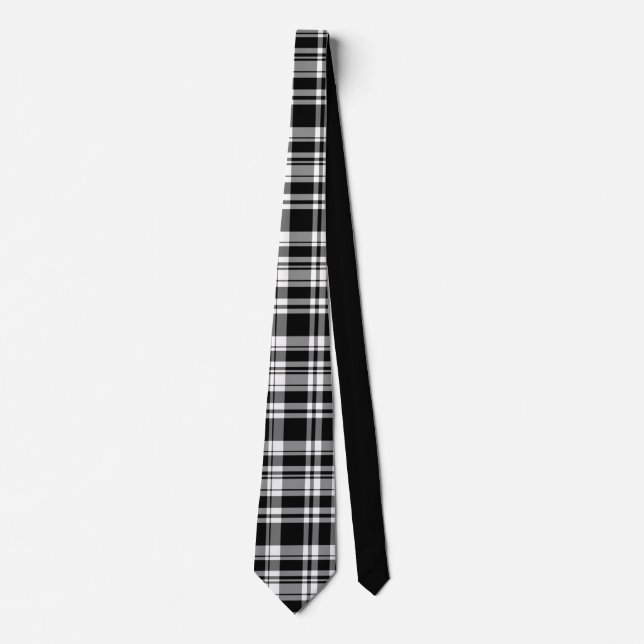White and Black plaid Tie (Front)