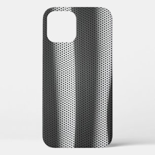 White and black polka-dot fabric iPhone 12 case