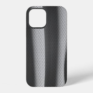 White and black polka-dot fabric iPhone 12 case