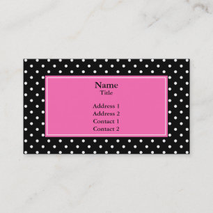 White and Black Polka Dot Pattern Business Card