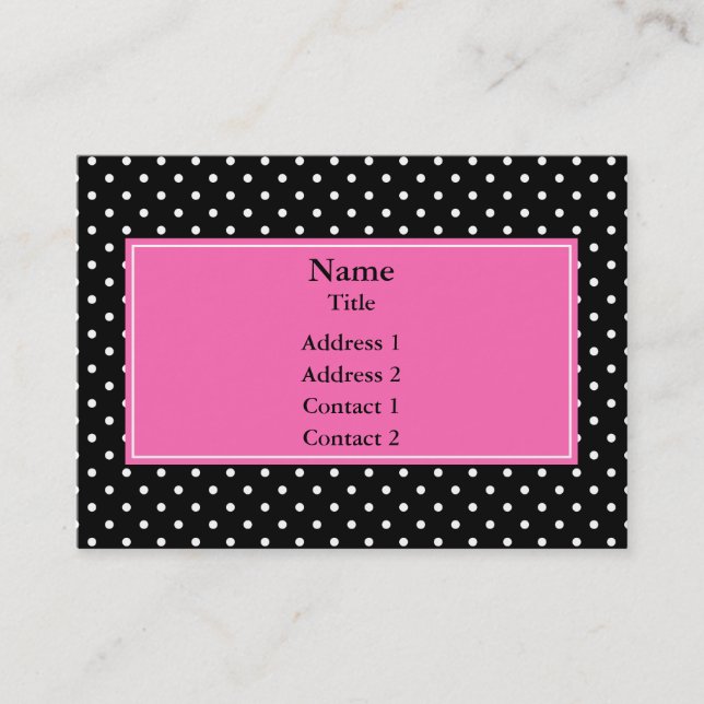 White and Black Polka Dot Pattern Business Card (Front)