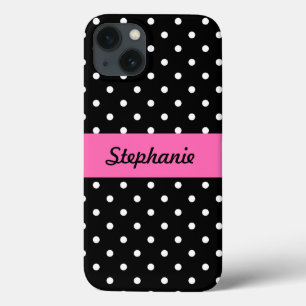 White and Black Polka Dot Pattern iPhone 13 Case
