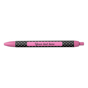 White and Black Polka Dot Pattern Ink Pen