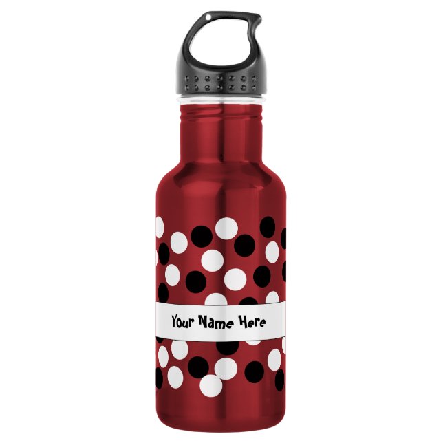 White and Black Polka Dot Reusable Bottles (Front)