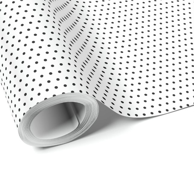 White and Black Polka Dot Wrapping Paper (Roll Corner)