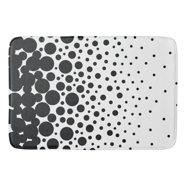 White and black polka dots bath mat (Front)