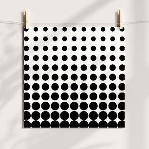 White and Black Progressive Dots Poster