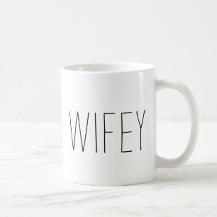 White and black Rae Dunn inspired Coffee Mug