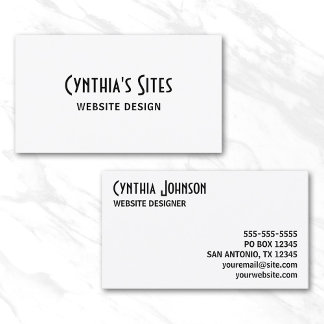 White and Black Retro Bold Business Card