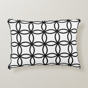 White and Black Rings Decorative Cushion