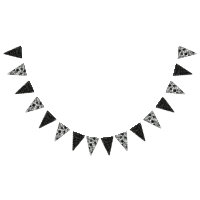 White and Black Rose Gothic Wedding Bunting