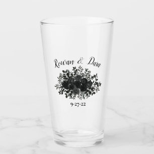 White and Black Rose Gothic Wedding Glasses