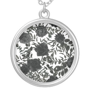 White and Black Rose Gothic Wedding Necklace Gift