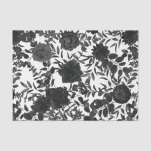 White and Black Rose Gothic Wedding Tissue Paper
