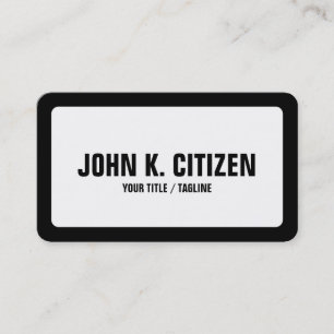 White and Black Rounded Edges Business Card