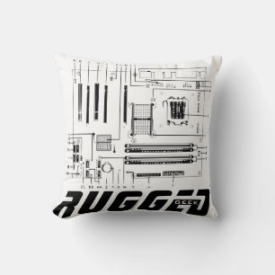 white and black RUGGED GEEK Motherboard Tech Cushion