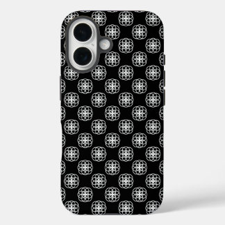 White and Black Seamless Pattern iPhone Backcover 16 Case