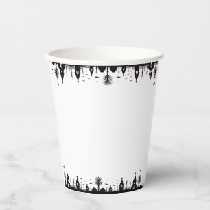 White and Black Simple Halloween  Paper Cups